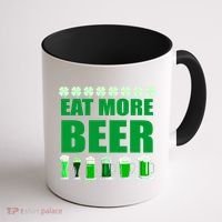 Eat More Beer St. Patrick's Day Irish Clover Green Beer Coffee Mug thumb 1