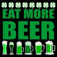 Eat More Beer St. Patrick's Day Irish Clover Green Beer Coffee Mug thumb 5