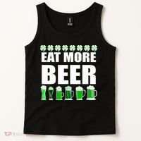 Eat More Beer St. Patrick's Day Irish Clover Green Beer Tank Top thumb 2
