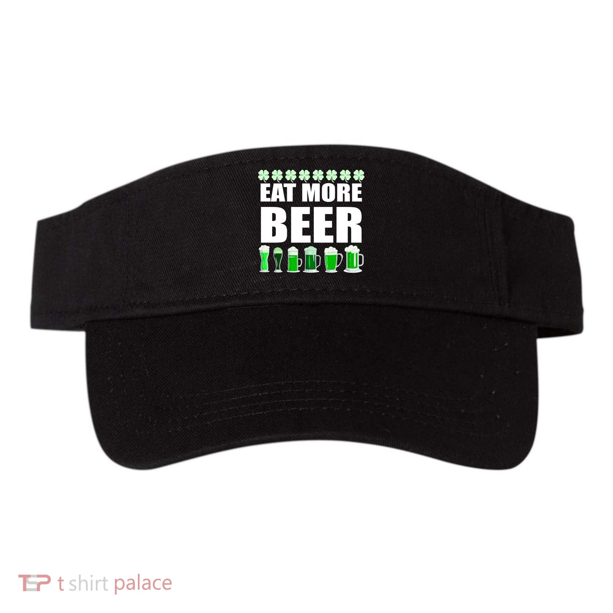 Eat More Beer St. Patrick's Day Irish Clover Green Beer Visor