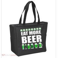 Eat More Beer St. Patrick's Day Irish Clover Green Beer Tote Bag thumb 2