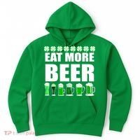 Eat More Beer St. Patrick's Day Irish Clover Green Beer Hoodie thumb 0