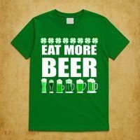 Eat More Beer St. Patrick's Day Irish Clover Green Beer T-Shirt thumb 5