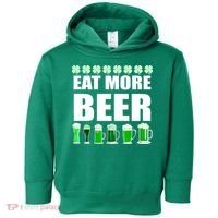 Eat More Beer St. Patrick's Day Irish Clover Green Beer Toddler Hoodie thumb 0