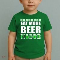 Eat More Beer St. Patrick's Day Irish Clover Green Beer Toddler T-Shirt thumb 2