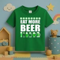 Eat More Beer St. Patrick's Day Irish Clover Green Beer Toddler T-Shirt thumb 3
