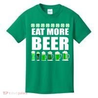 Eat More Beer St. Patrick's Day Irish Clover Green Beer Kids T-Shirt thumb 0