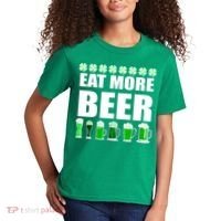 Eat More Beer St. Patrick's Day Irish Clover Green Beer Kids T-Shirt thumb 2