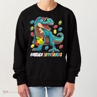 Embrace Differences Autism Awareness Dino Women's Sweatshirt thumb 0