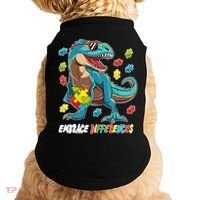 Embrace Differences Autism Awareness Dino Doggie Tank thumb 0