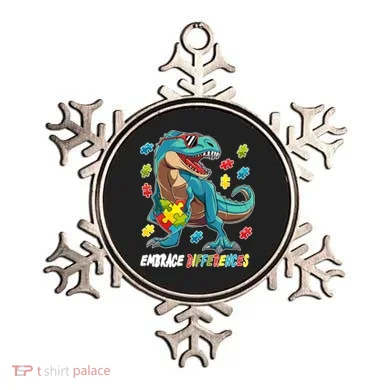 Embrace Differences Autism Awareness Dino Ornament