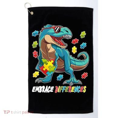 Embrace Differences Autism Awareness Dino Golf Towel