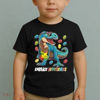 Embrace Differences Autism Awareness Dino Toddler T-Shirt thumb 2