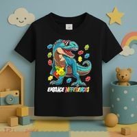 Embrace Differences Autism Awareness Dino Toddler T-Shirt thumb 3