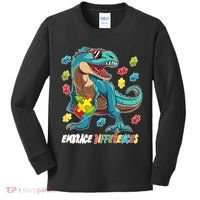 Embrace Differences Autism Awareness Dino Kids Long Sleeve Shirt thumb 0