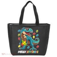 Embrace Differences Autism Awareness Dino Tote Bag thumb 0