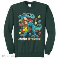 Embrace Differences Autism Awareness Dino Sweatshirt thumb 0