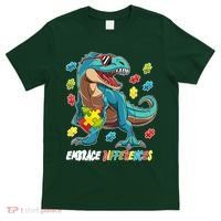 Embrace Differences Autism Awareness Dino T-Shirt thumb 0