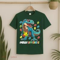Embrace Differences Autism Awareness Dino T-Shirt thumb 2