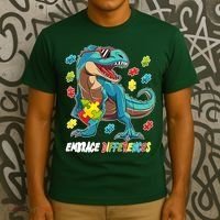Embrace Differences Autism Awareness Dino T-Shirt thumb 3