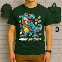 Embrace Differences Autism Awareness Dino T-Shirt thumb 6