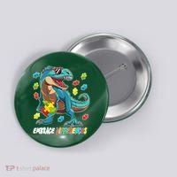 Embrace Differences Autism Awareness Dino Button thumb 0