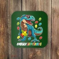 Embrace Differences Autism Awareness Dino Coaster thumb 0