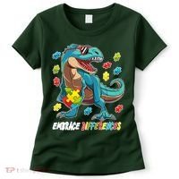 Embrace Differences Autism Awareness Dino Women's T-Shirt thumb 0