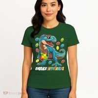 Embrace Differences Autism Awareness Dino Women's T-Shirt thumb 4
