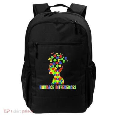Embrace Differences Autism Awareness Puzzle Pieces Backpack