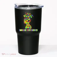 Embrace Differences Autism Awareness Puzzle Pieces Tumbler thumb 0