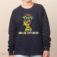 Embrace Differences Autism Awareness Puzzle Pieces Women's Sweatshirt thumb 0