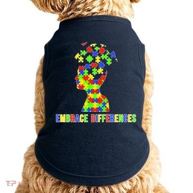 Embrace Differences Autism Awareness Puzzle Pieces Doggie Tank