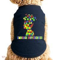 Embrace Differences Autism Awareness Puzzle Pieces Doggie Tank thumb 0