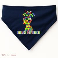 Embrace Differences Autism Awareness Puzzle Pieces USA-Made Doggie Bandana thumb 0