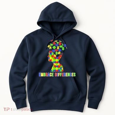 Embrace Differences Autism Awareness Puzzle Pieces Hoodie