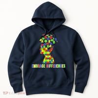 Embrace Differences Autism Awareness Puzzle Pieces Hoodie thumb 0