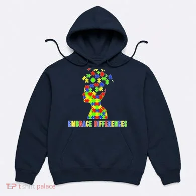 Embrace Differences Autism Awareness Puzzle Pieces Hoodie