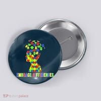 Embrace Differences Autism Awareness Puzzle Pieces Button thumb 0