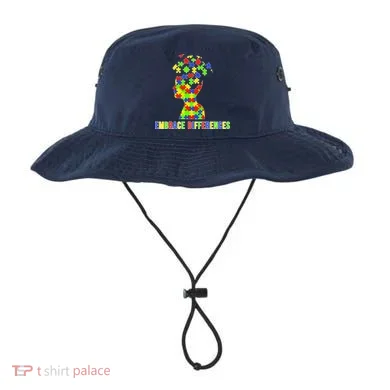 Embrace Differences Autism Awareness Puzzle Pieces Bucket Hat