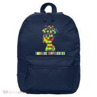 Embrace Differences Autism Awareness Puzzle Pieces 16 in Basic Backpack thumb 0