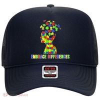 Embrace Differences Autism Awareness Puzzle Pieces Hat thumb 0
