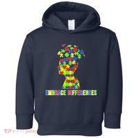 Embrace Differences Autism Awareness Puzzle Pieces Toddler Hoodie thumb 0