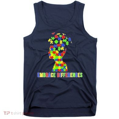 Embrace Differences Autism Awareness Puzzle Pieces Tank Top