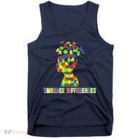 Embrace Differences Autism Awareness Puzzle Pieces Tank Top thumb 0