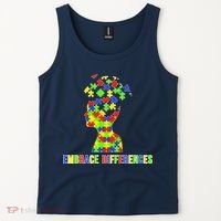 Embrace Differences Autism Awareness Puzzle Pieces Tank Top thumb 2
