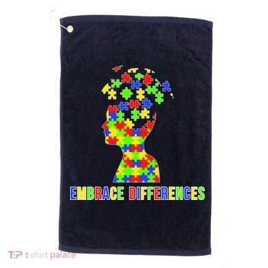 Embrace Differences Autism Awareness Puzzle Pieces Golf Towel