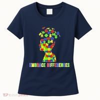 Embrace Differences Autism Awareness Puzzle Pieces Women's T-Shirt thumb 0