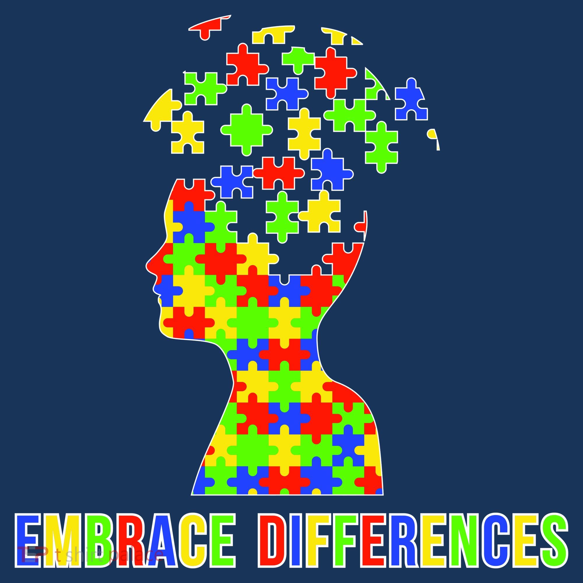 Embrace Differences Autism Awareness Puzzle Pieces Kids Hoodie