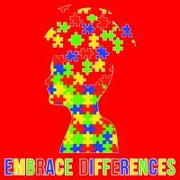 Embrace Differences Autism Awareness Puzzle Pieces Santa Hat thumb 1